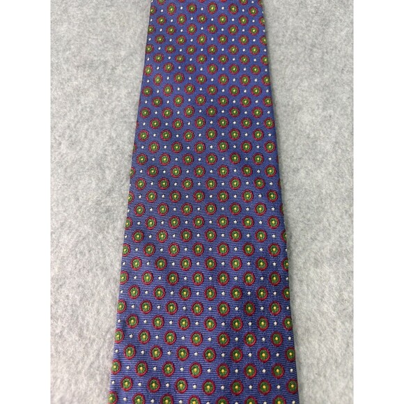 Lauren Ralph Lauren Tie Blue Red Green Geometric L:57” W:3.5” - Picture 4 of 9